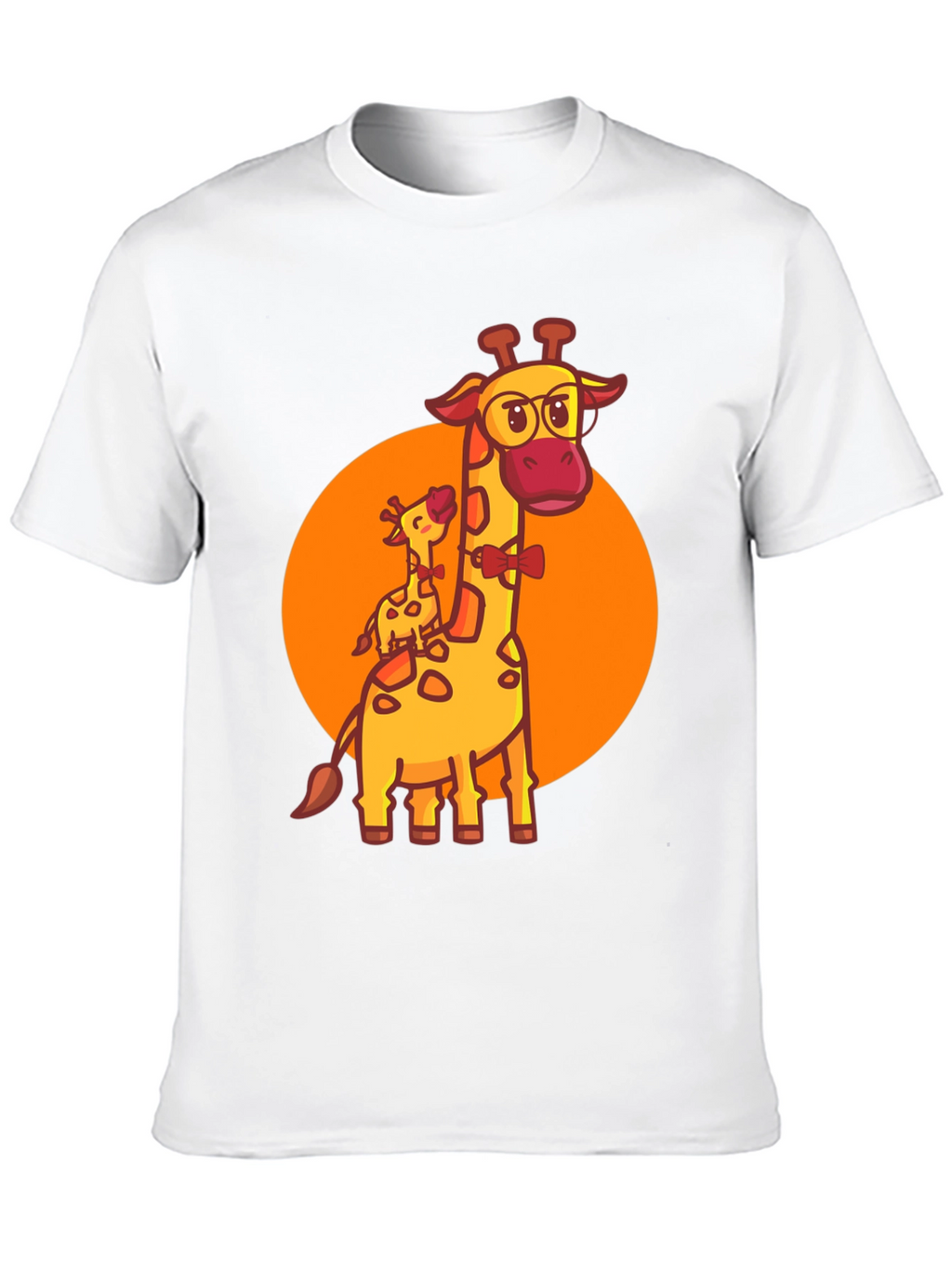 Giraffe Family Graphic Tee - Black Crew Neck
