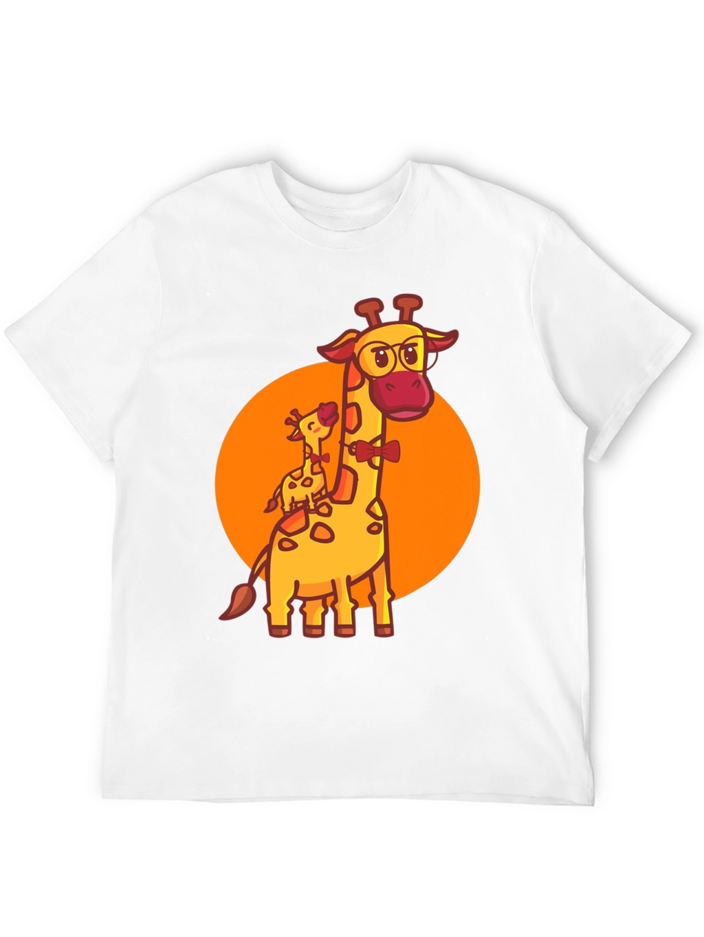 Giraffe Family Graphic Tee - Black Crew Neck
