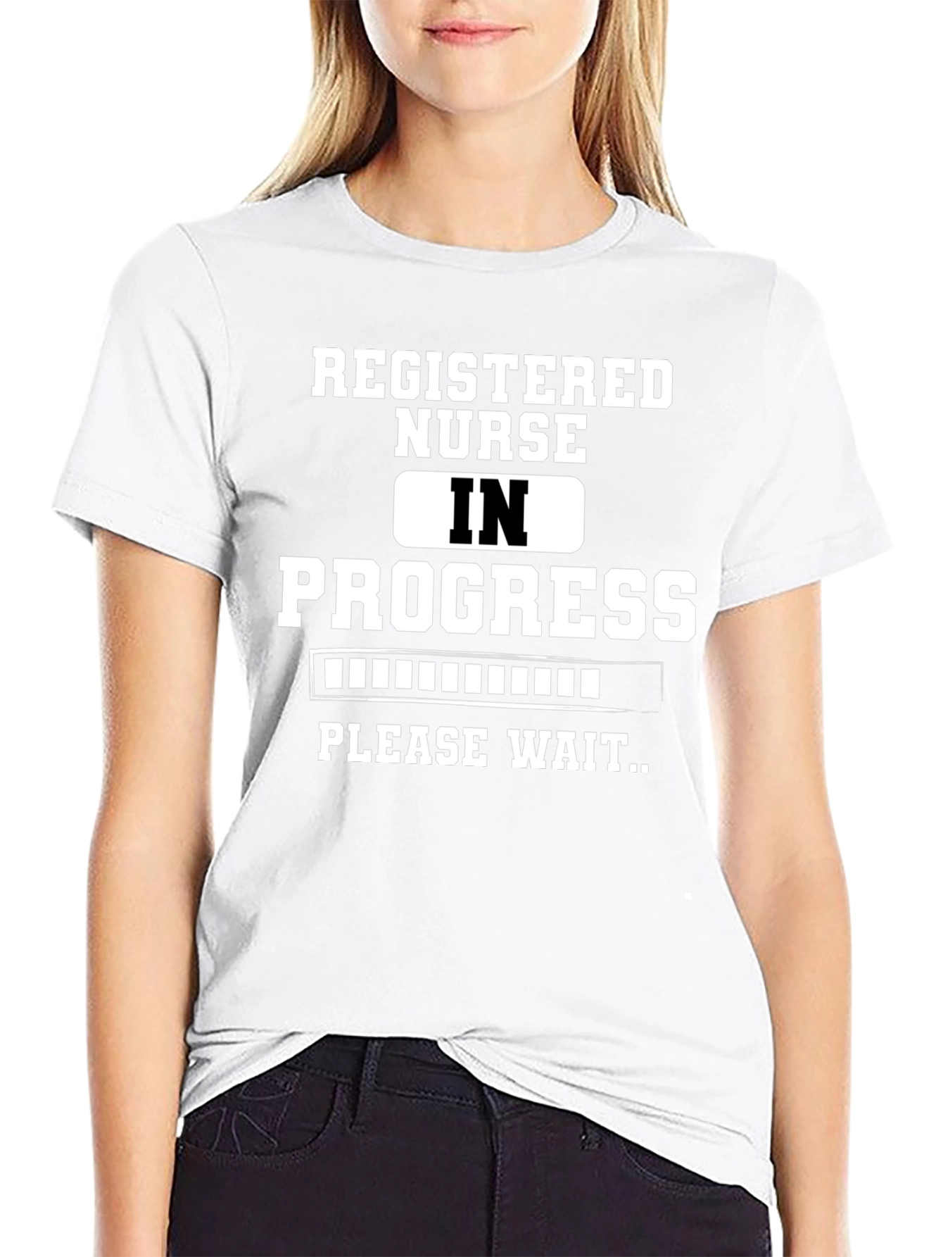 Registered Nurse In Progress Black Graphic T-Shirt