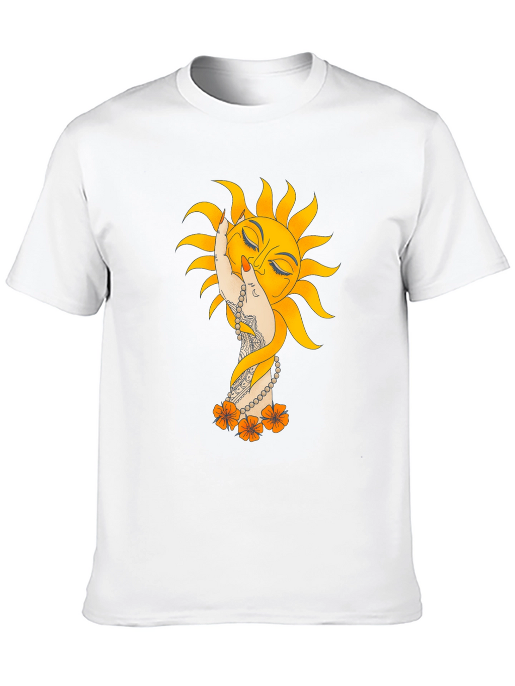 Sun Hand Graphic Tee - Stylish Black T-Shirt