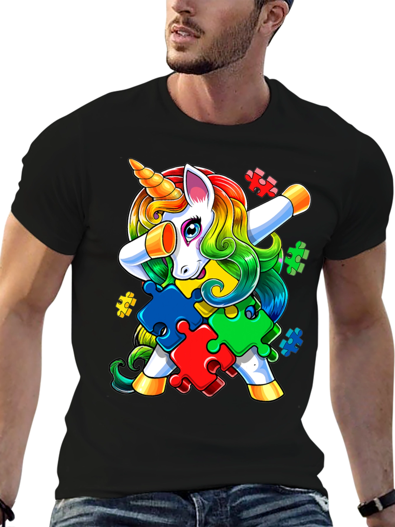 Unicorn Autism Awareness Puzzle T-Shirt