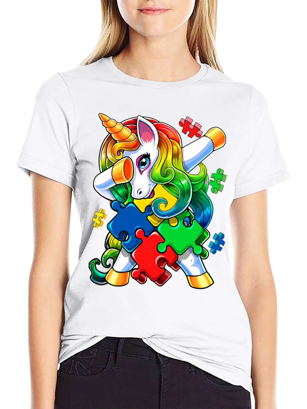 Unicorn Autism Awareness Puzzle T-Shirt