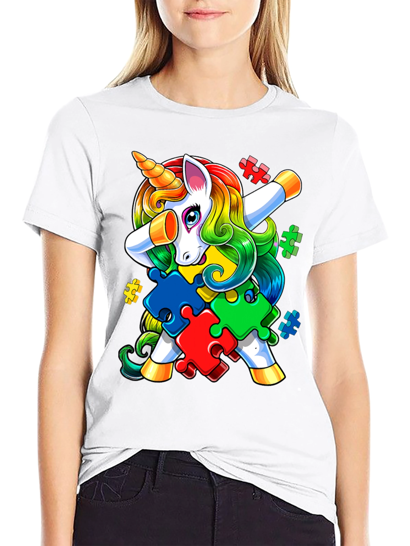 Unicorn Autism Awareness Puzzle T-Shirt