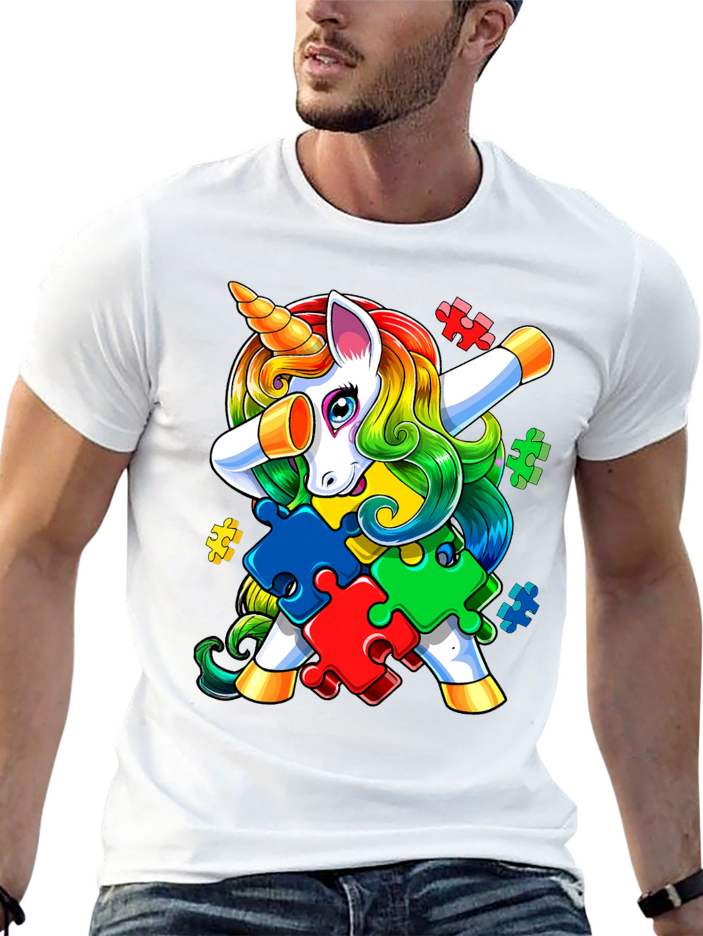 Unicorn Autism Awareness Puzzle T-Shirt