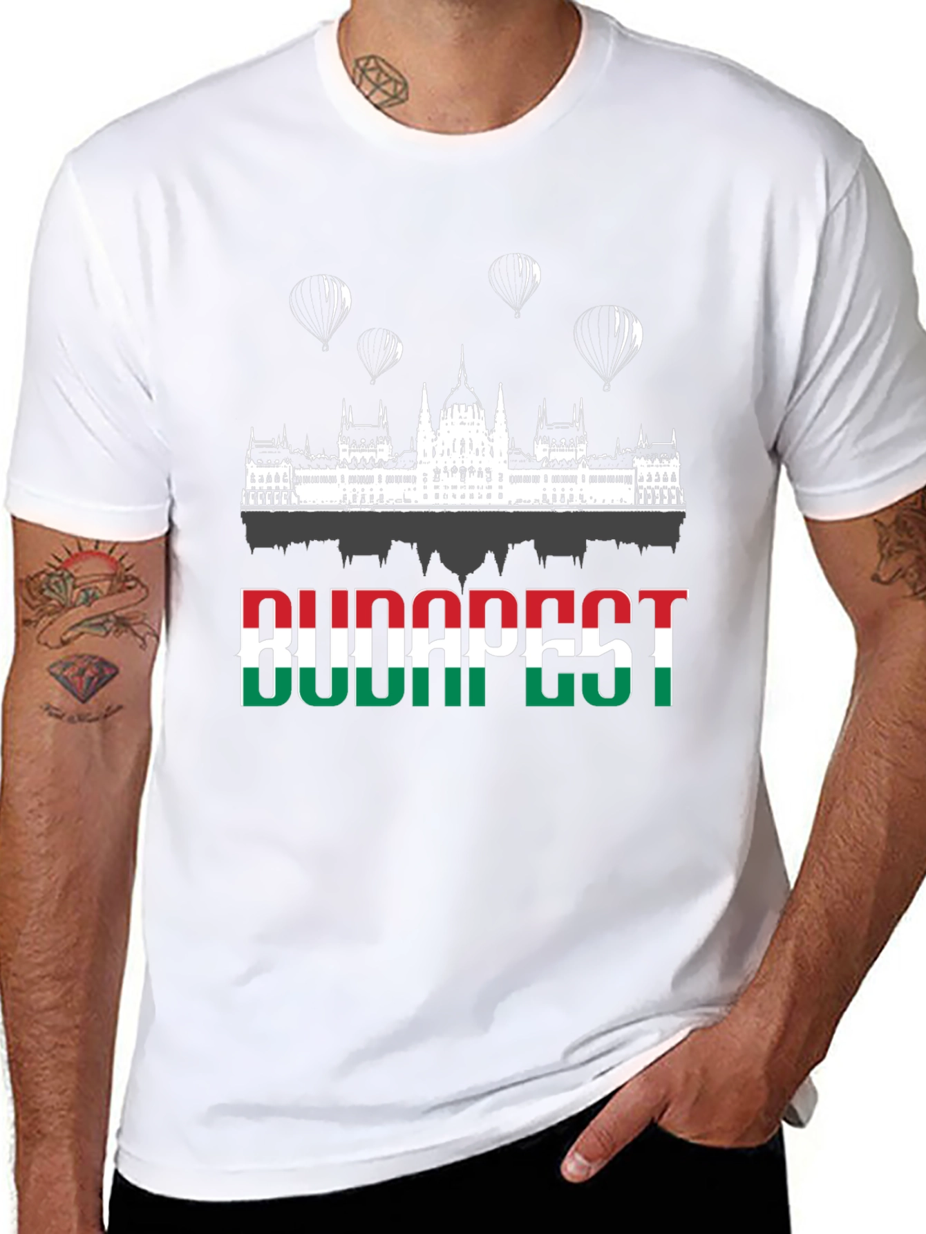 Budapest Hungary Flag Graphic Tee Shirt
