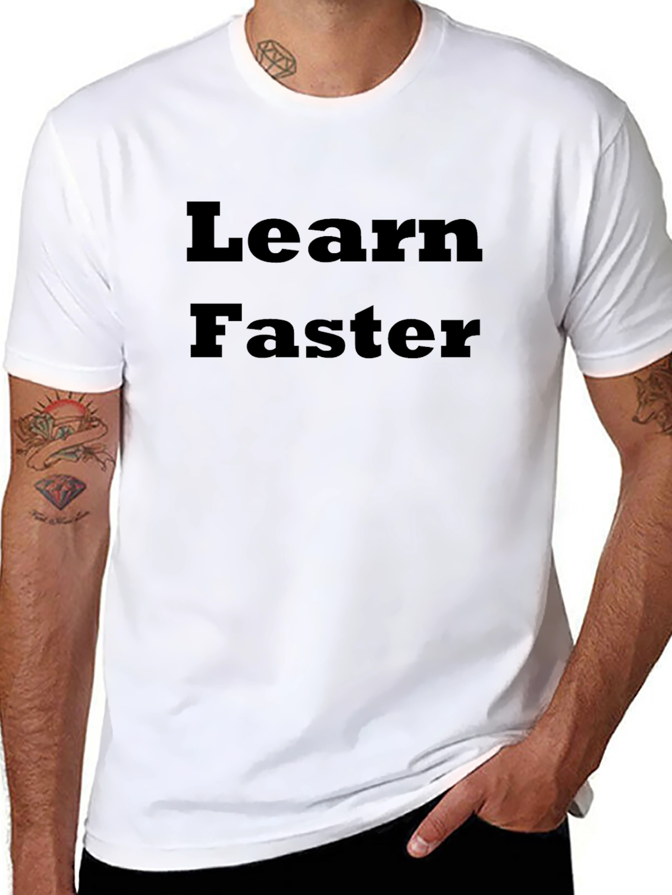 Learn Faster Black Graphic T-Shirt