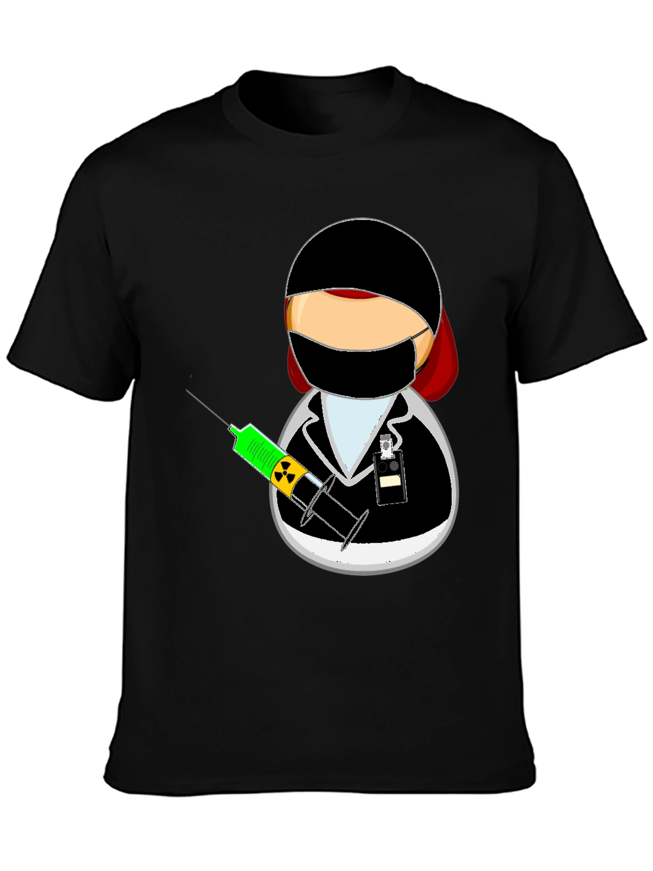 Doctor Cartoon Black T-Shirt