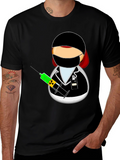 Doctor Cartoon Black T-Shirt