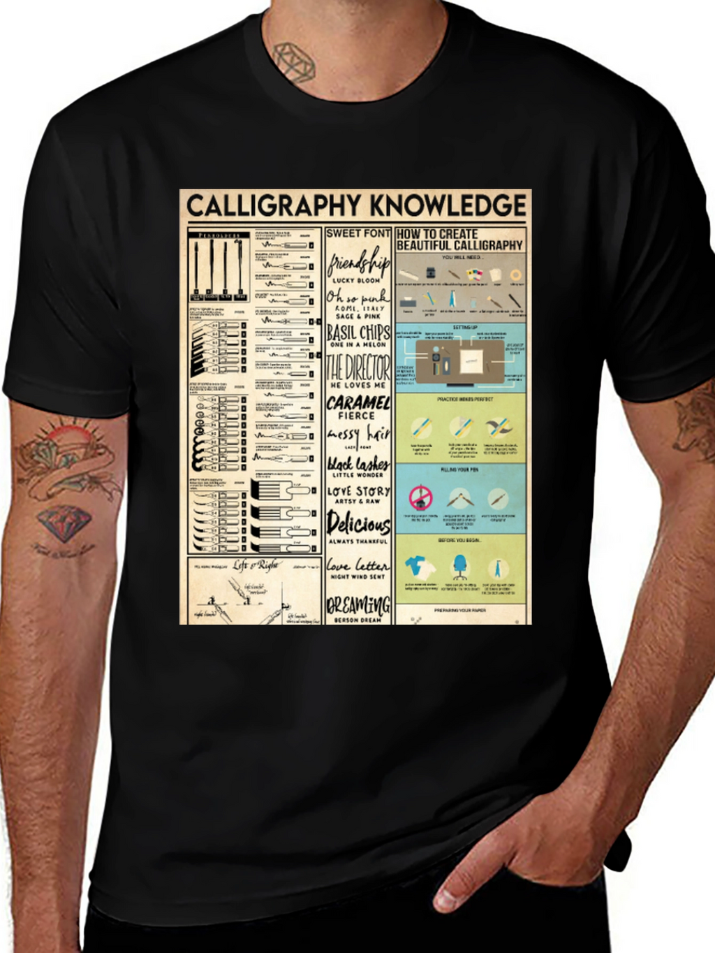 Calligraphy Knowledge Graphic T-Shirt