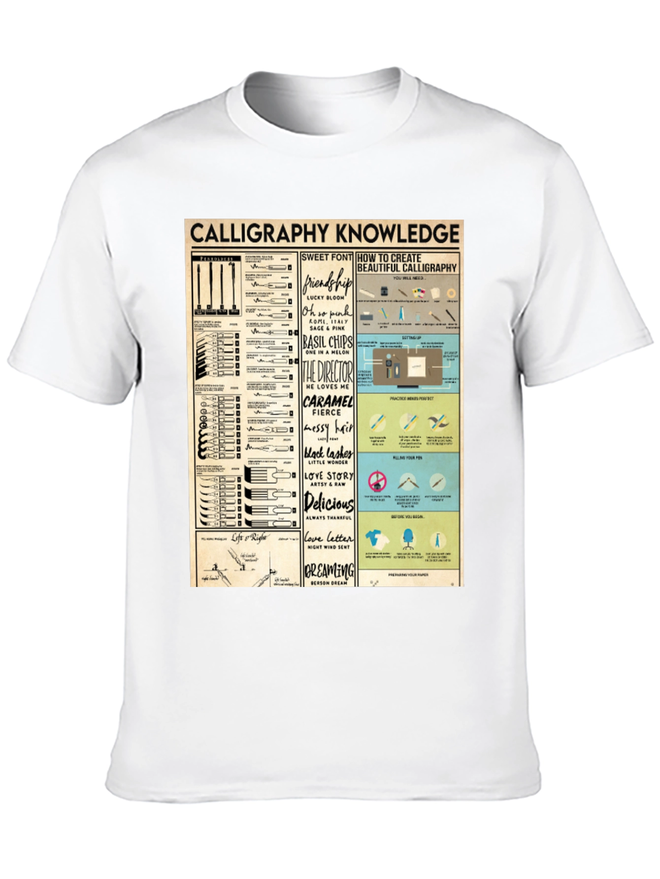 Calligraphy Knowledge Graphic T-Shirt