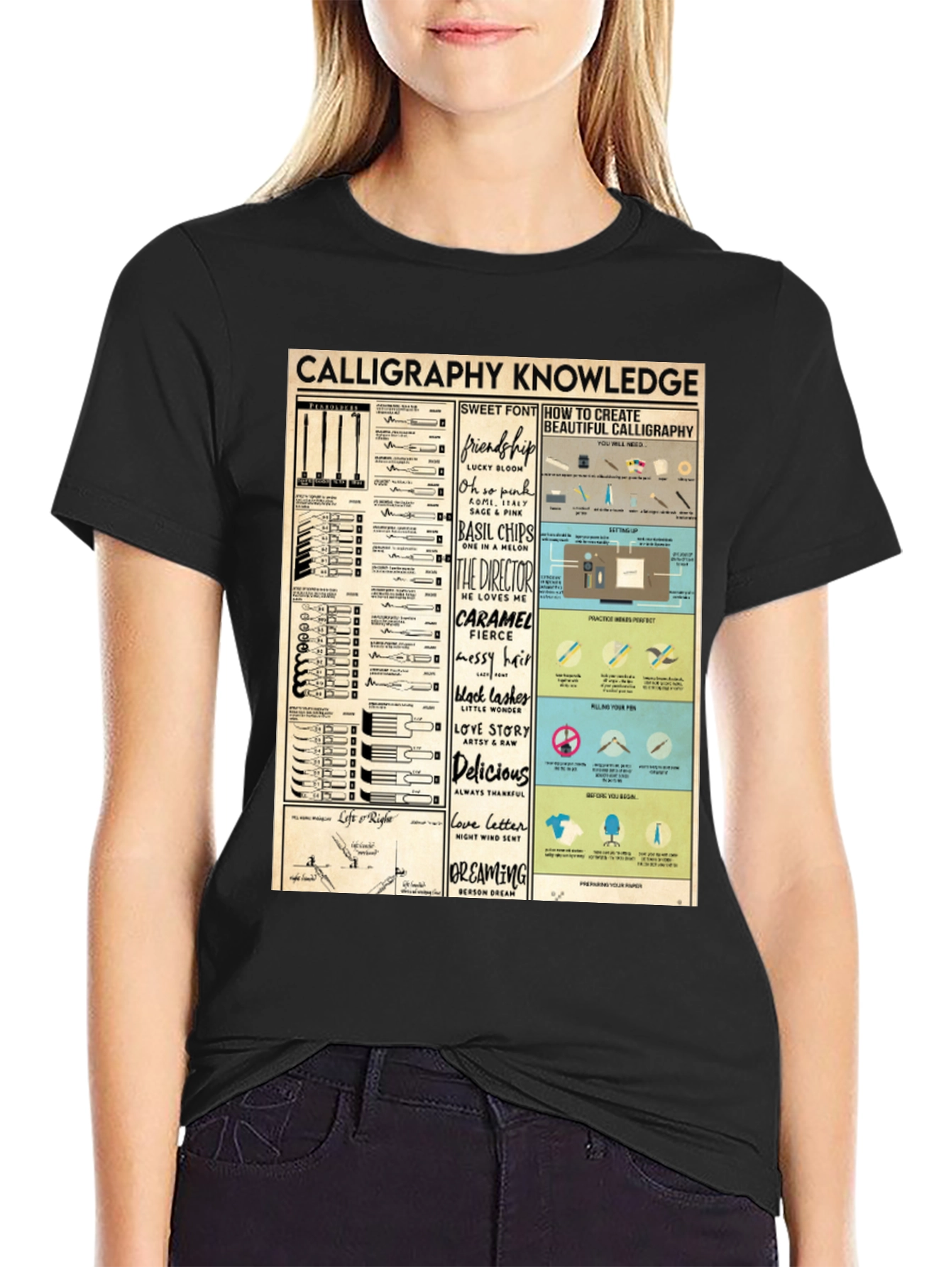 Calligraphy Knowledge Graphic T-Shirt