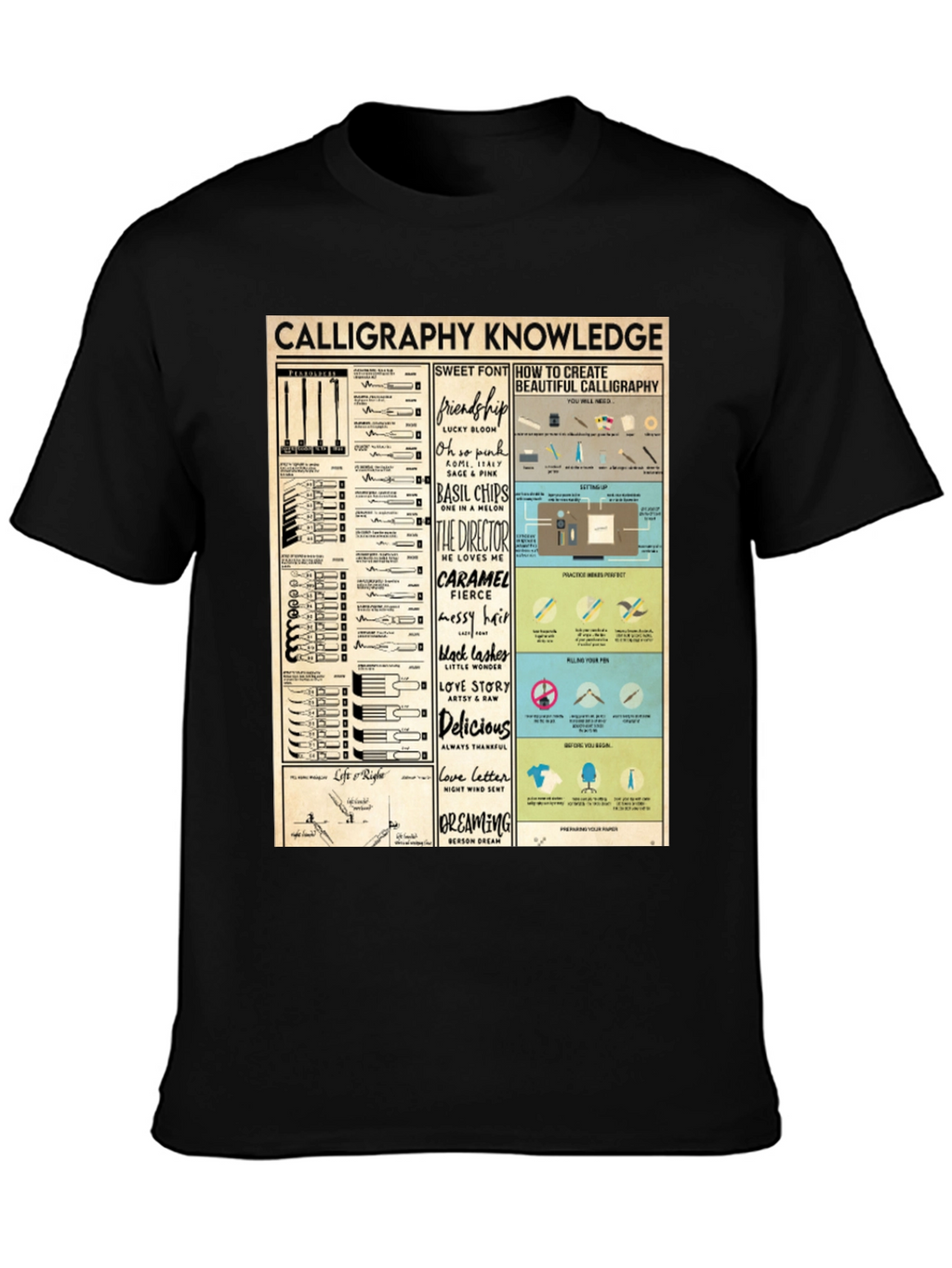 Calligraphy Knowledge Graphic T-Shirt