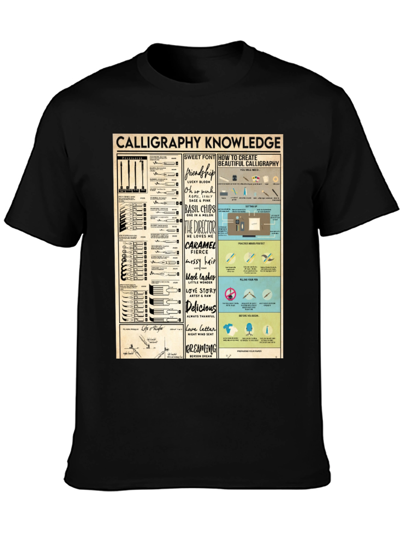 Calligraphy Knowledge Graphic T-Shirt