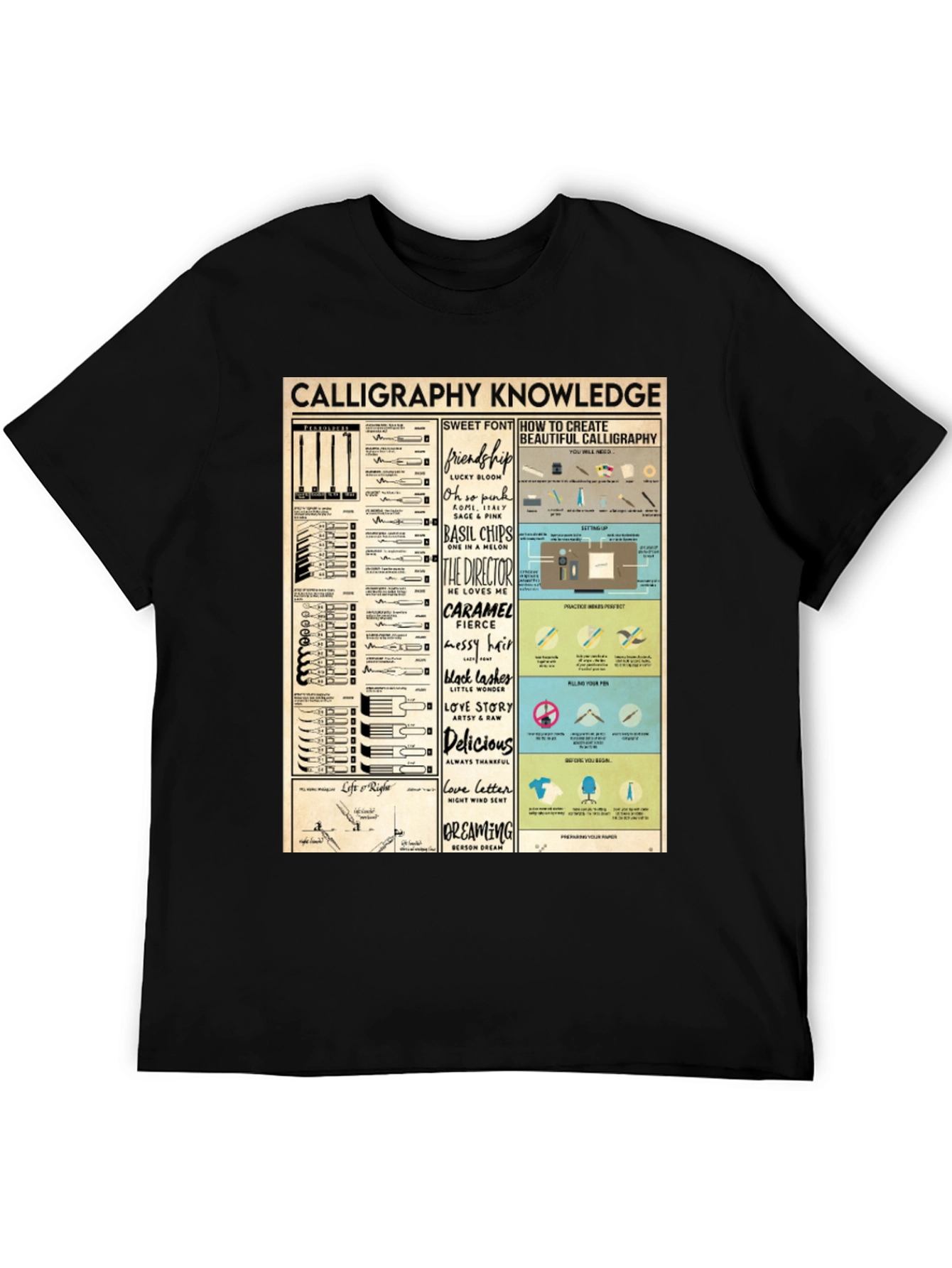 Calligraphy Knowledge Graphic T-Shirt