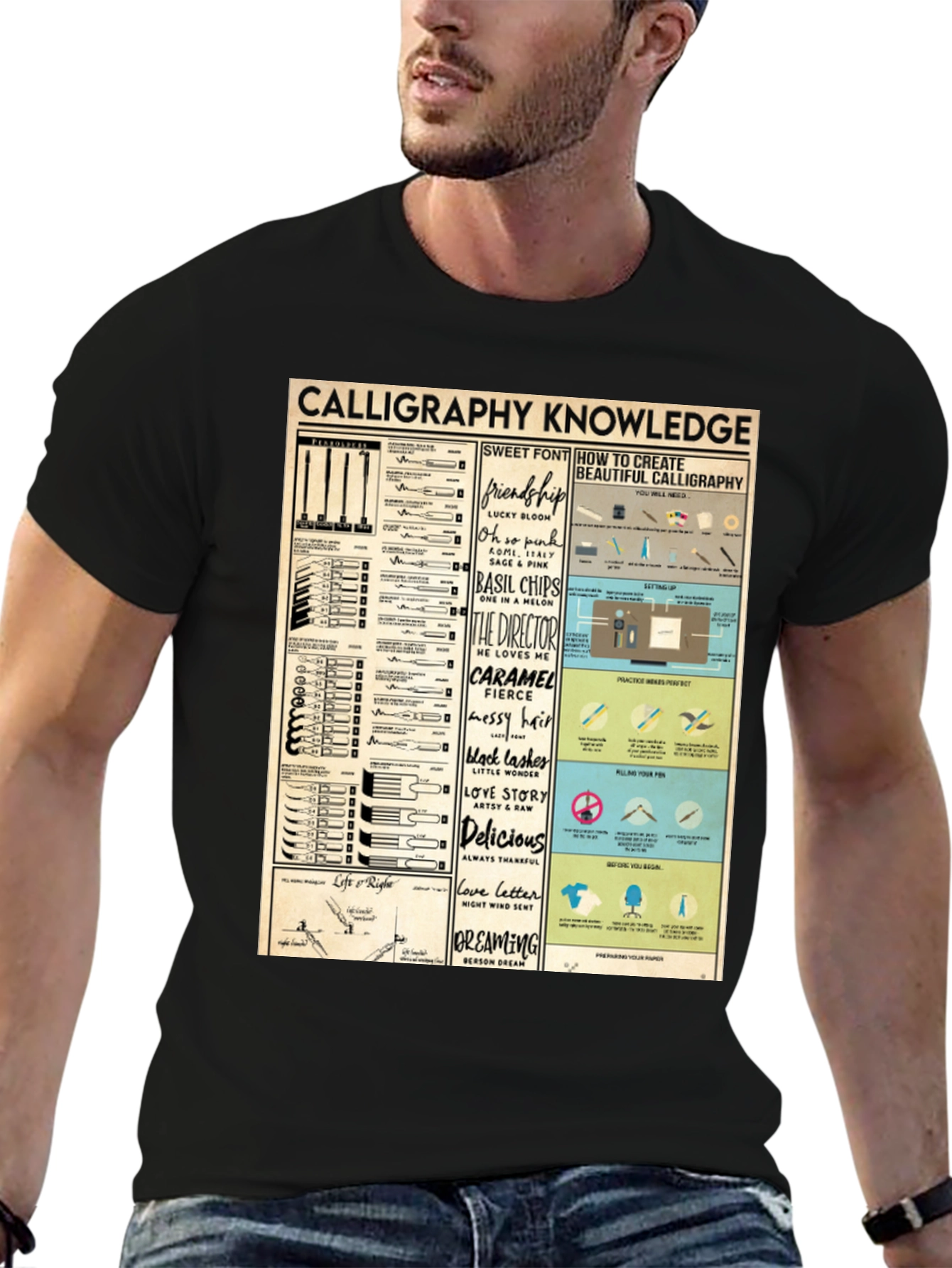 Calligraphy Knowledge Graphic T-Shirt