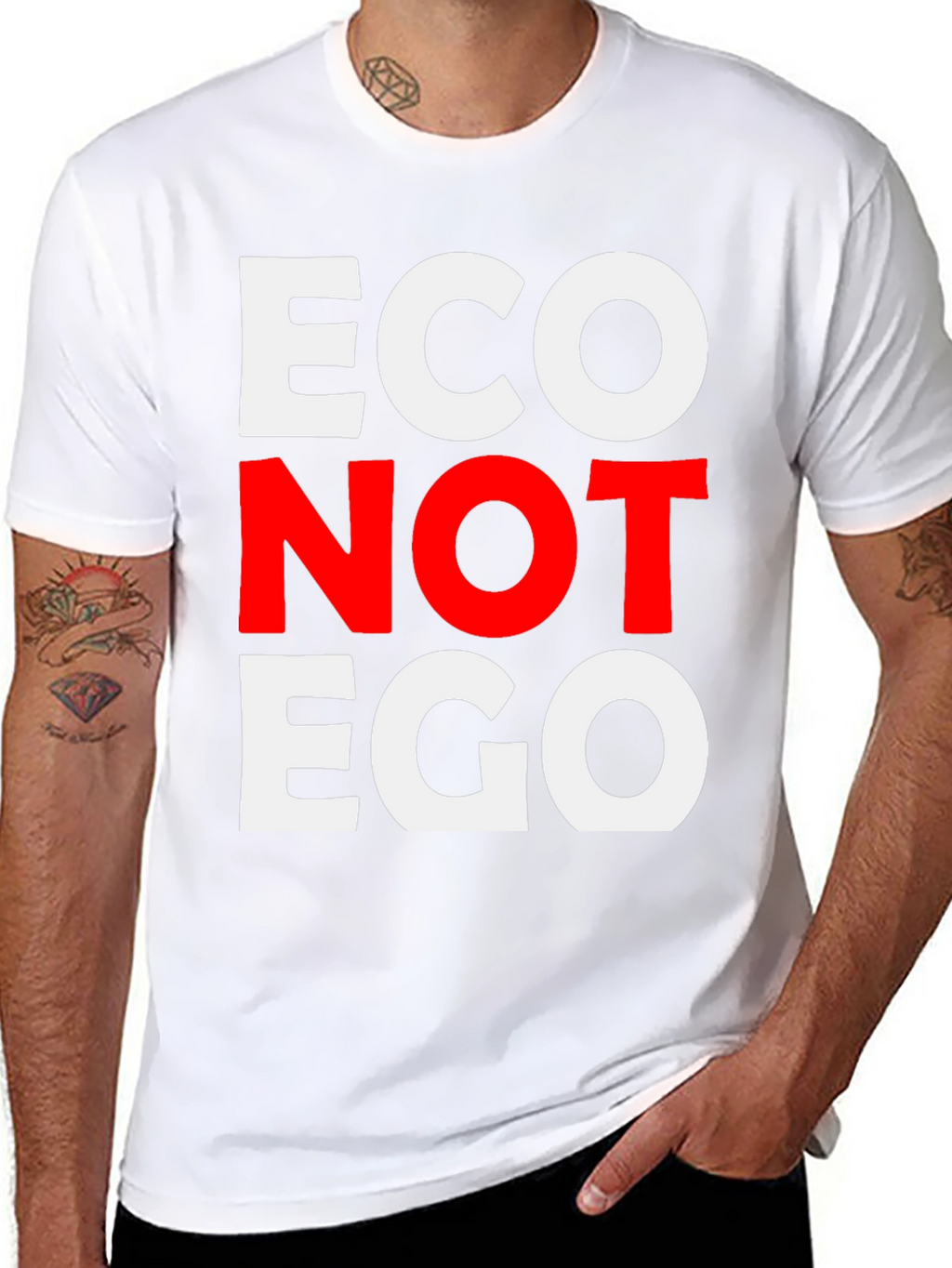 Eco Not Ego Graphic Tee - Black