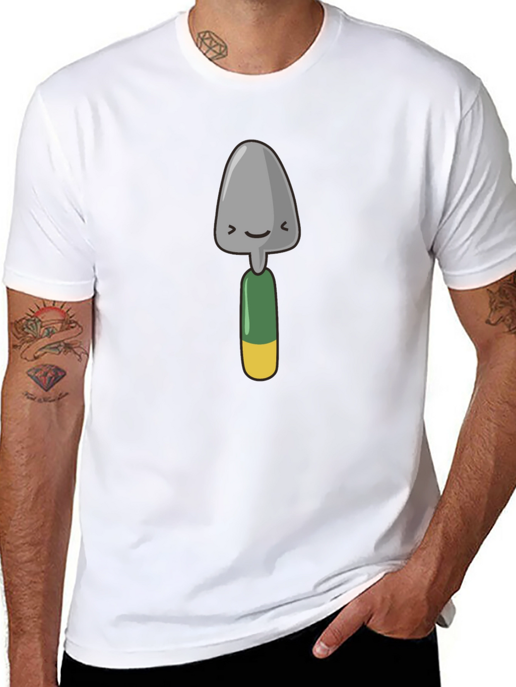 Cute Gardening Trowel Graphic Tee - Black