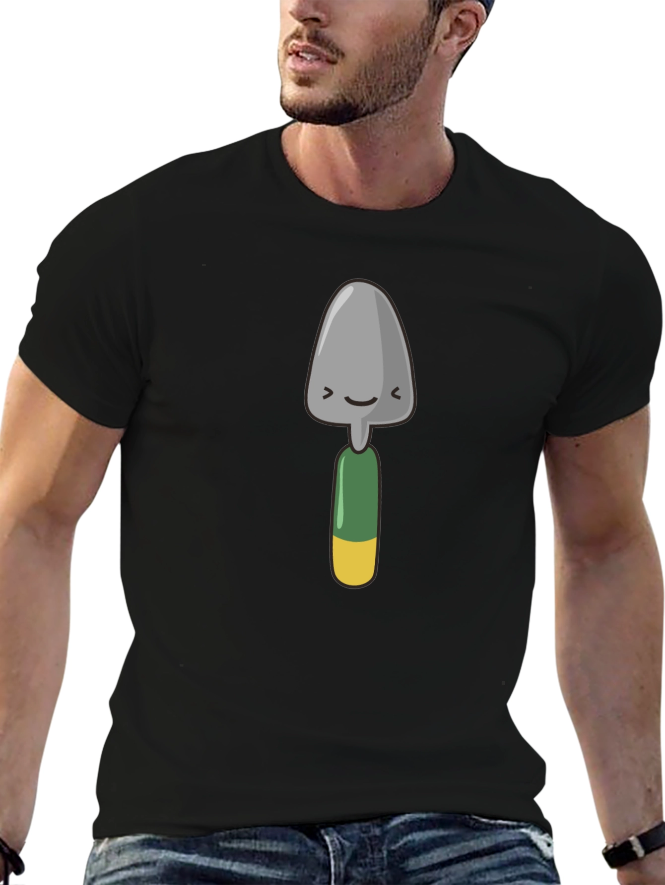 Cute Gardening Trowel Graphic Tee - Black