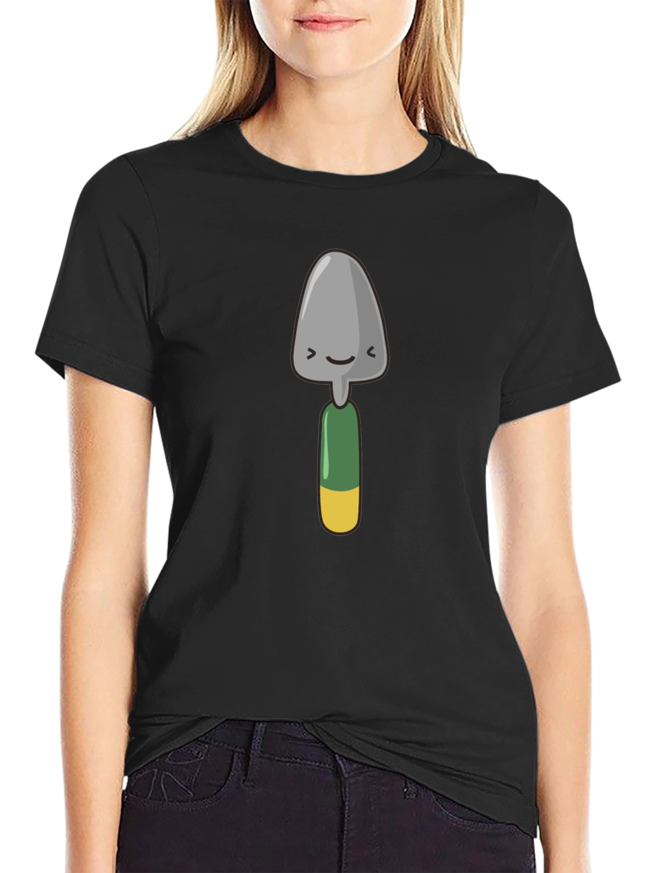 Cute Gardening Trowel Graphic Tee - Black