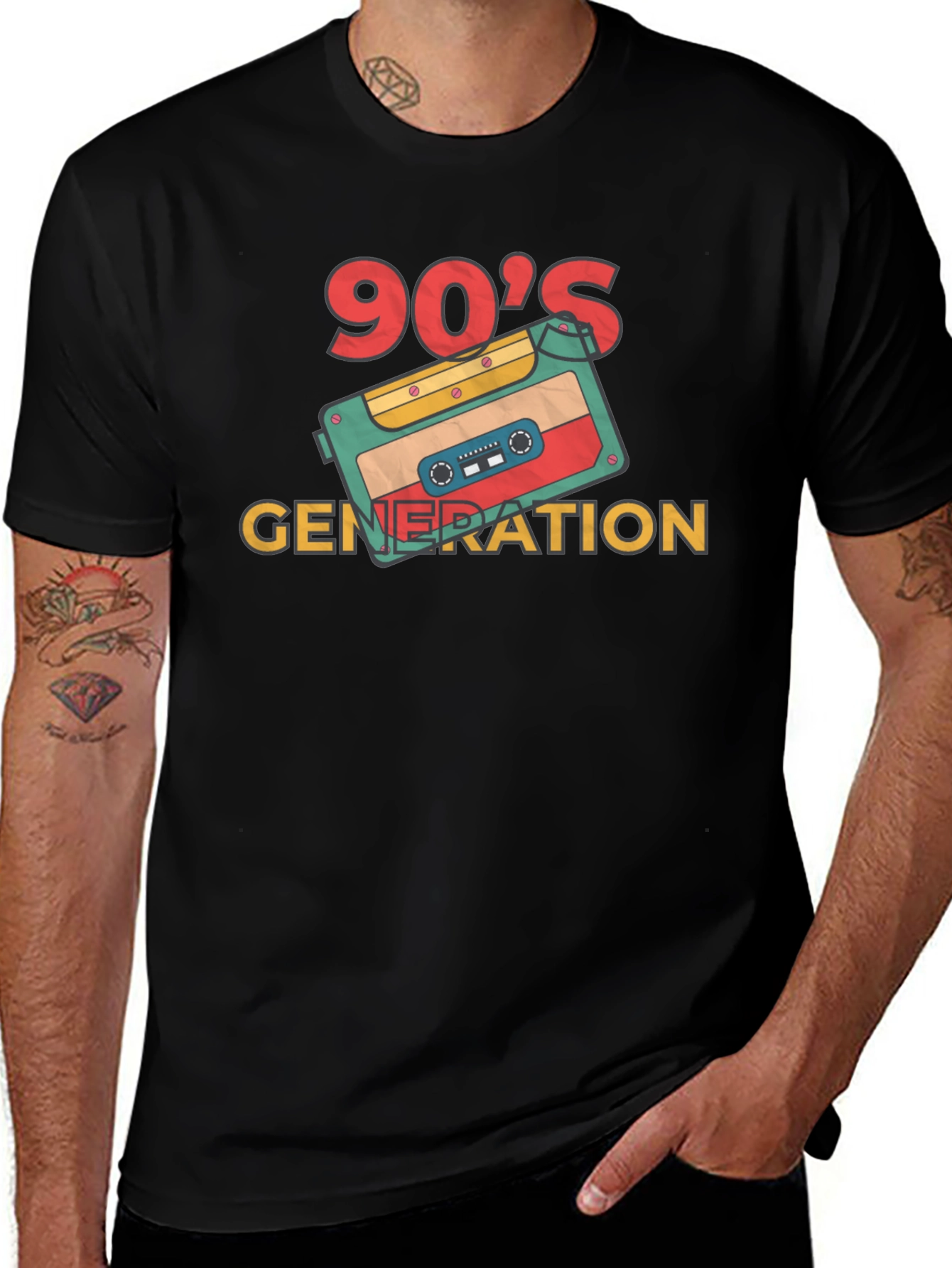 90s Generation Cassette Tape Graphic Tee - Retro Style