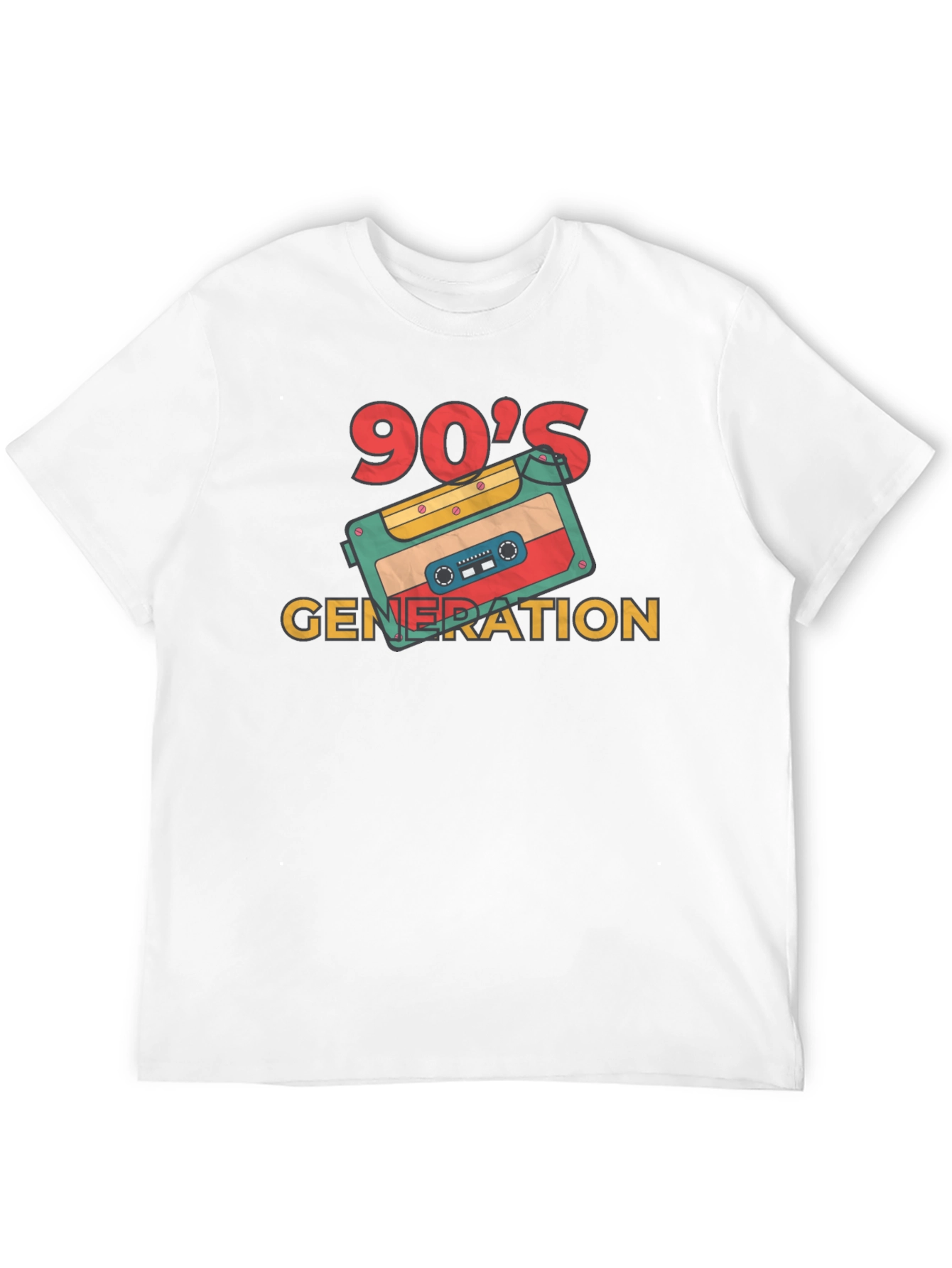 90s Generation Cassette Tape Graphic Tee - Retro Style