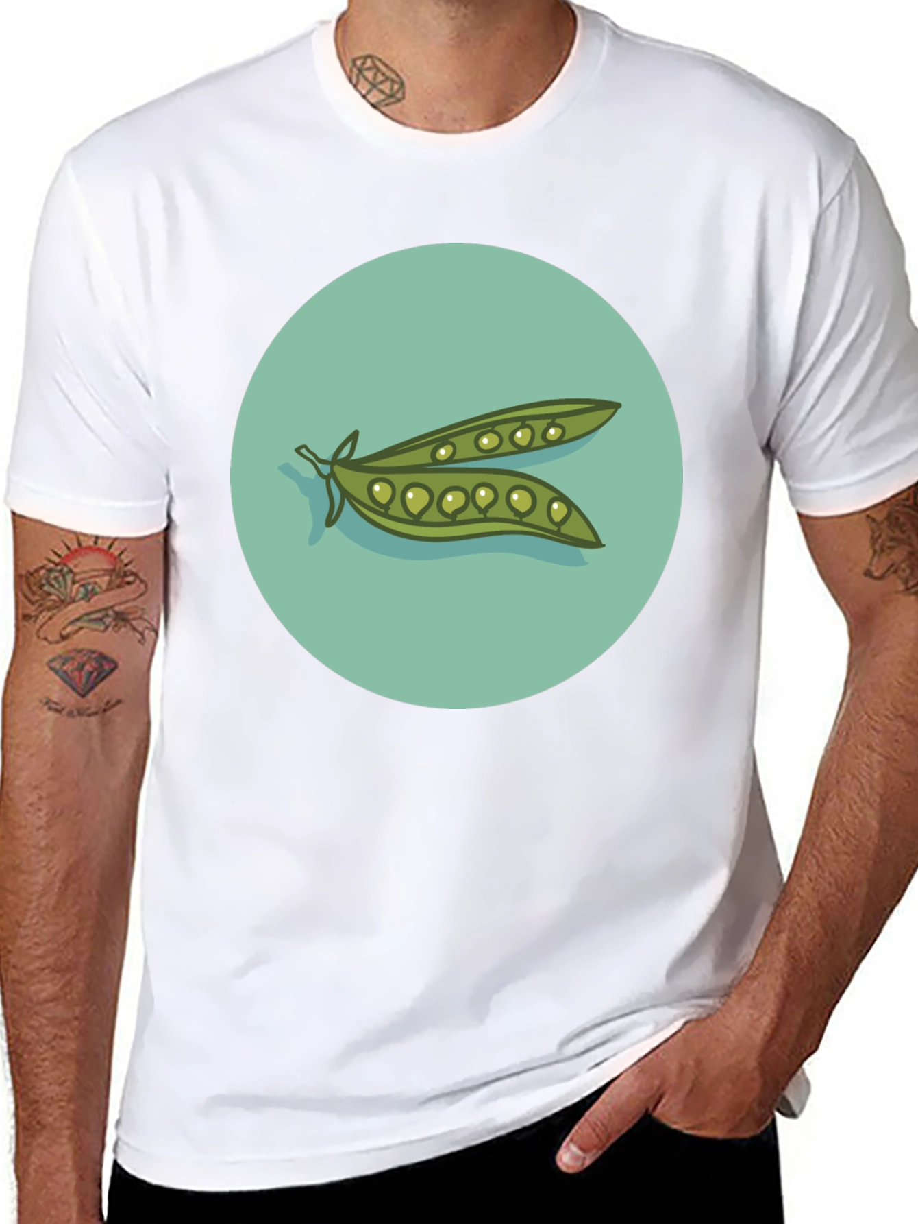Peas in a Pod Graphic T-Shirt - Black