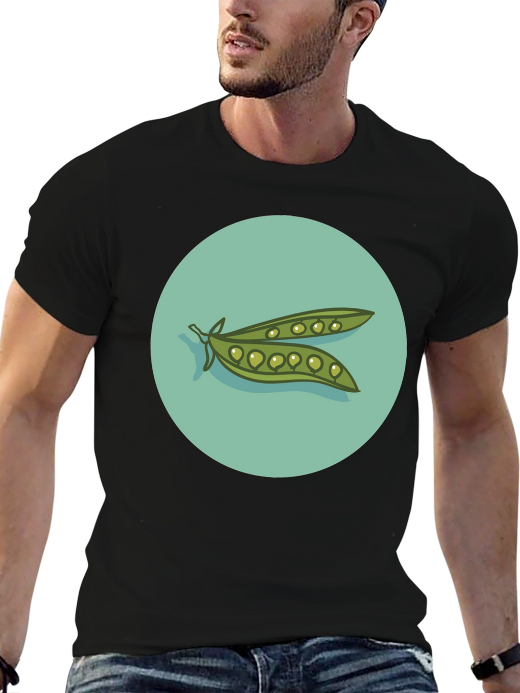 Peas in a Pod Graphic T-Shirt - Black