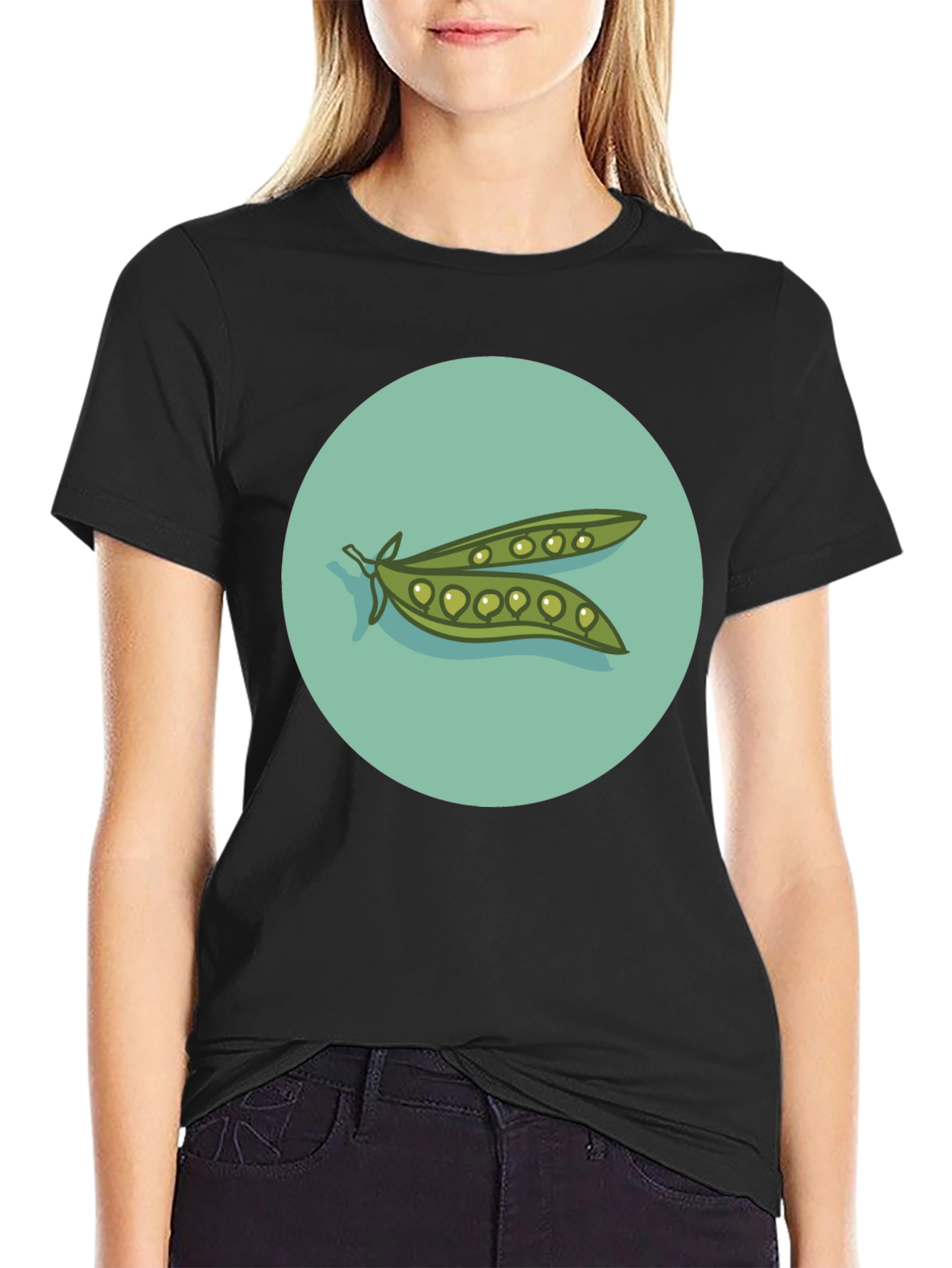 Peas in a Pod Graphic T-Shirt - Black