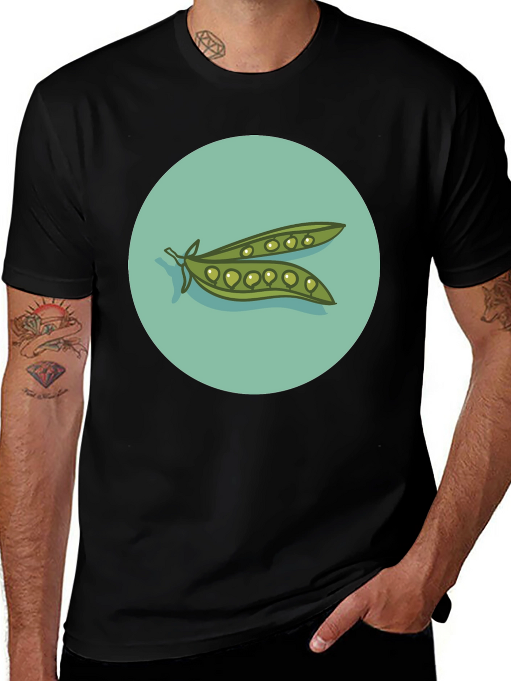 Peas in a Pod Graphic T-Shirt - Black
