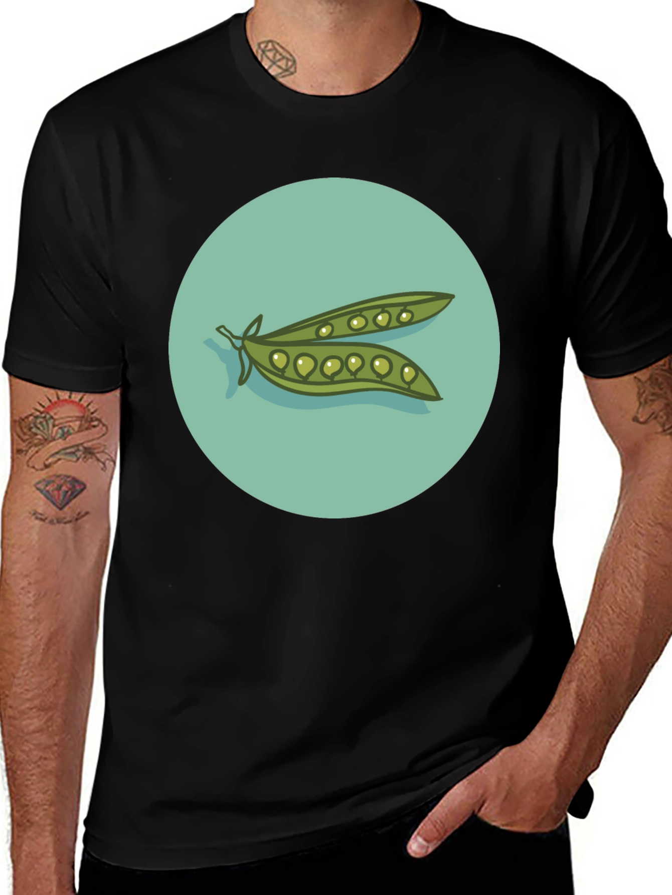 Peas in a Pod Graphic T-Shirt - Black