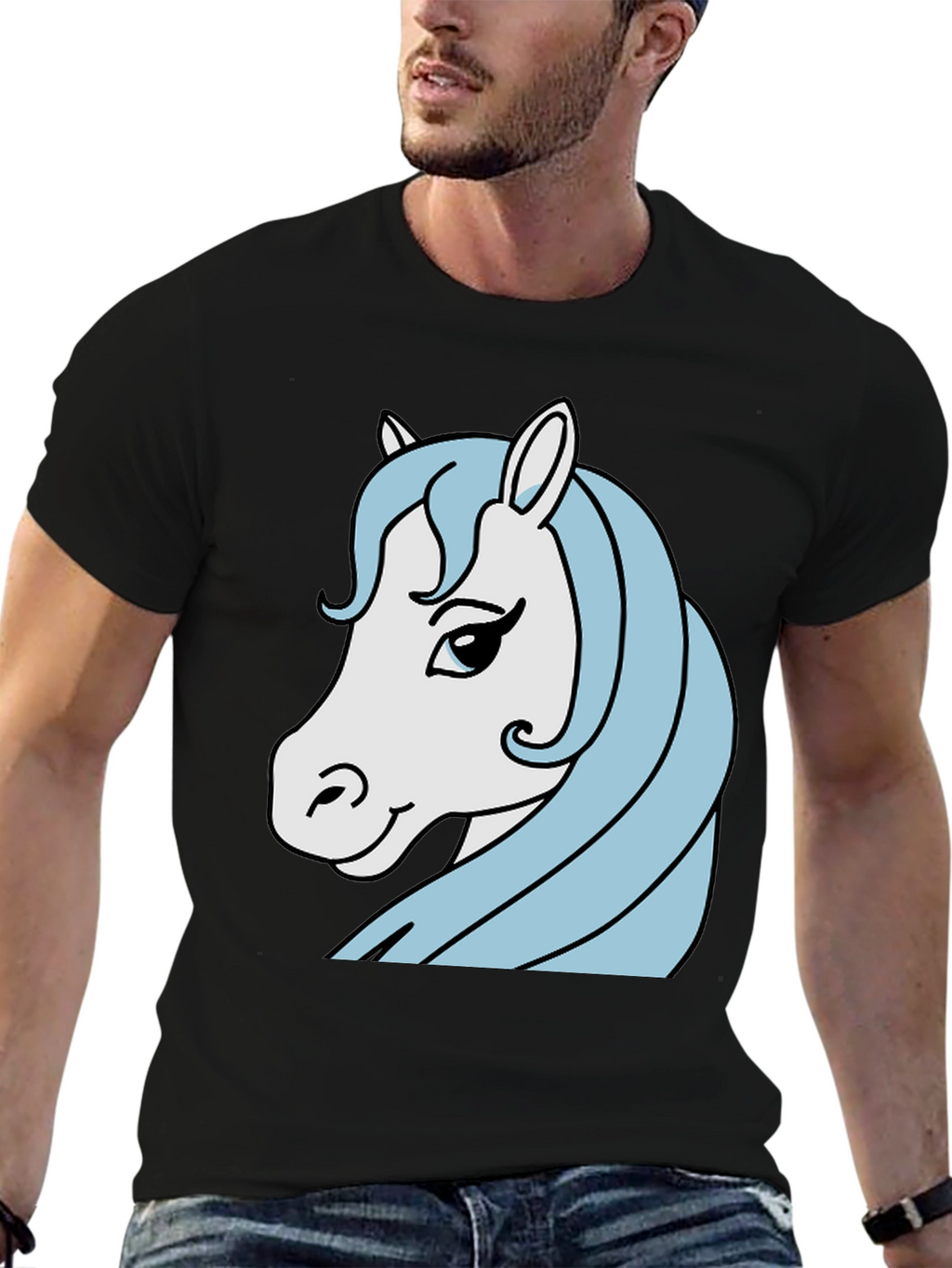 Horse Graphic Tee - Mens Black T-Shirt