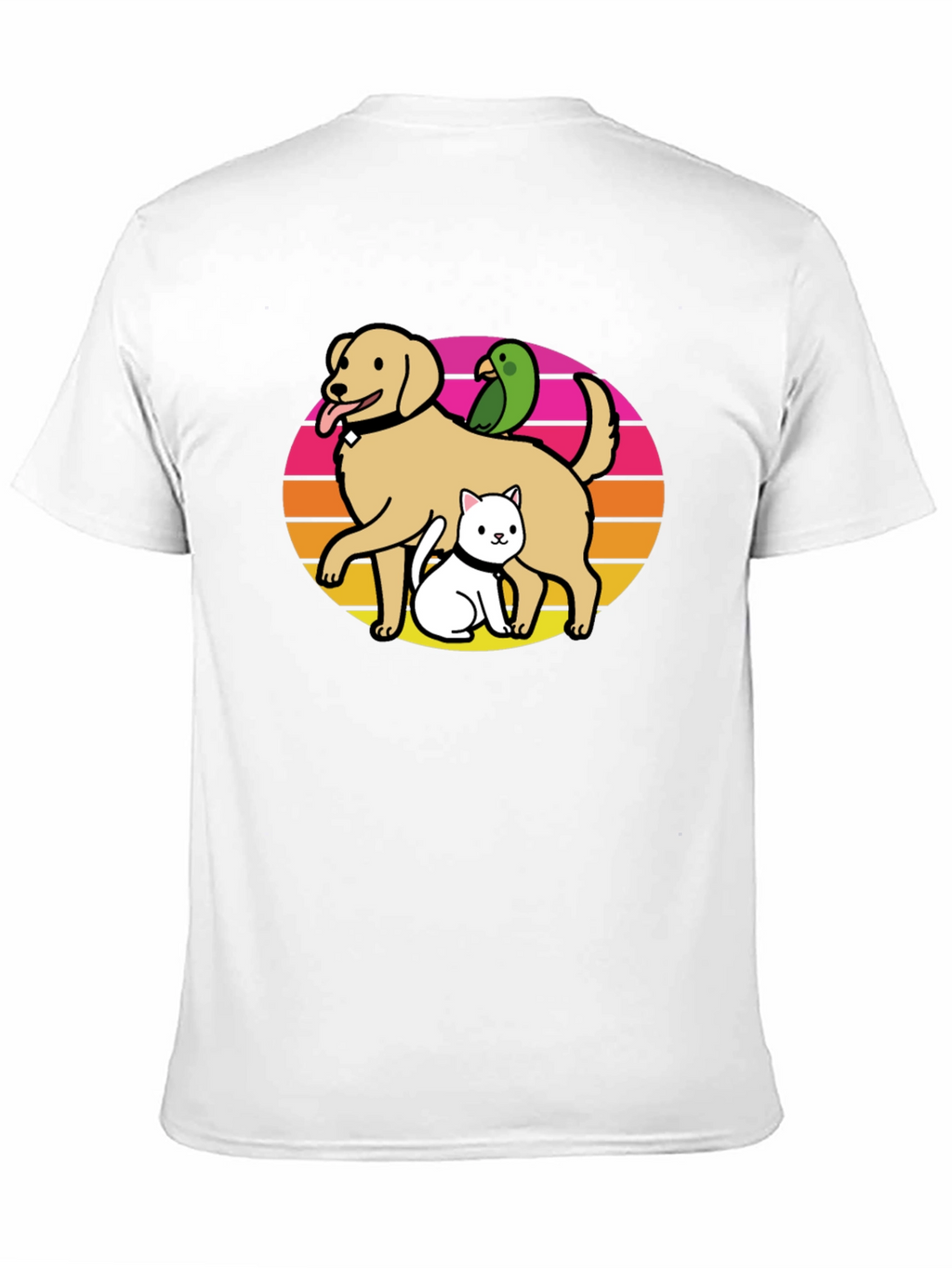 Dog Cat Bird T-Shirt: Retro Pet Lover Tee