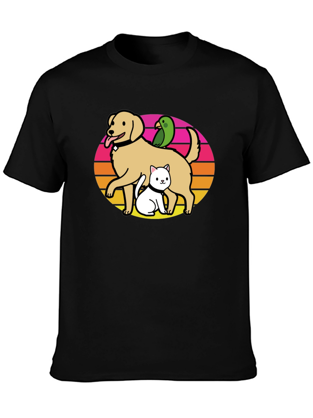 Dog Cat Bird T-Shirt: Retro Pet Lover Tee