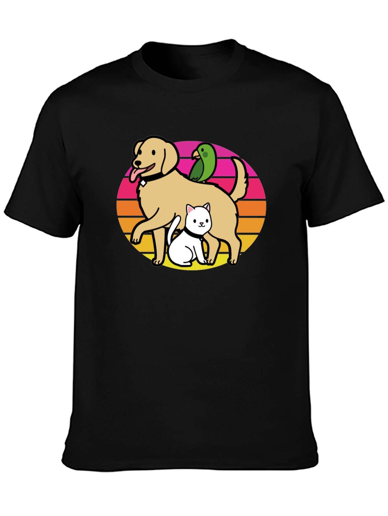 Dog Cat Bird T-Shirt: Retro Pet Lover Tee