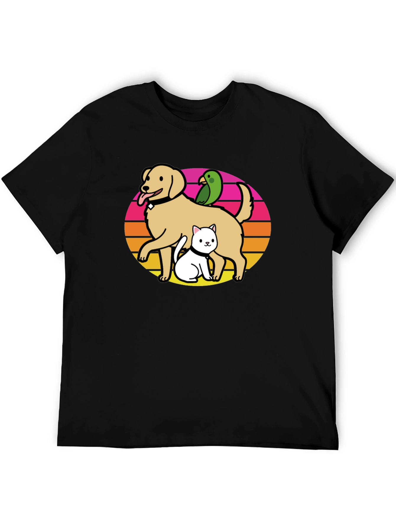 Dog Cat Bird T-Shirt: Retro Pet Lover Tee