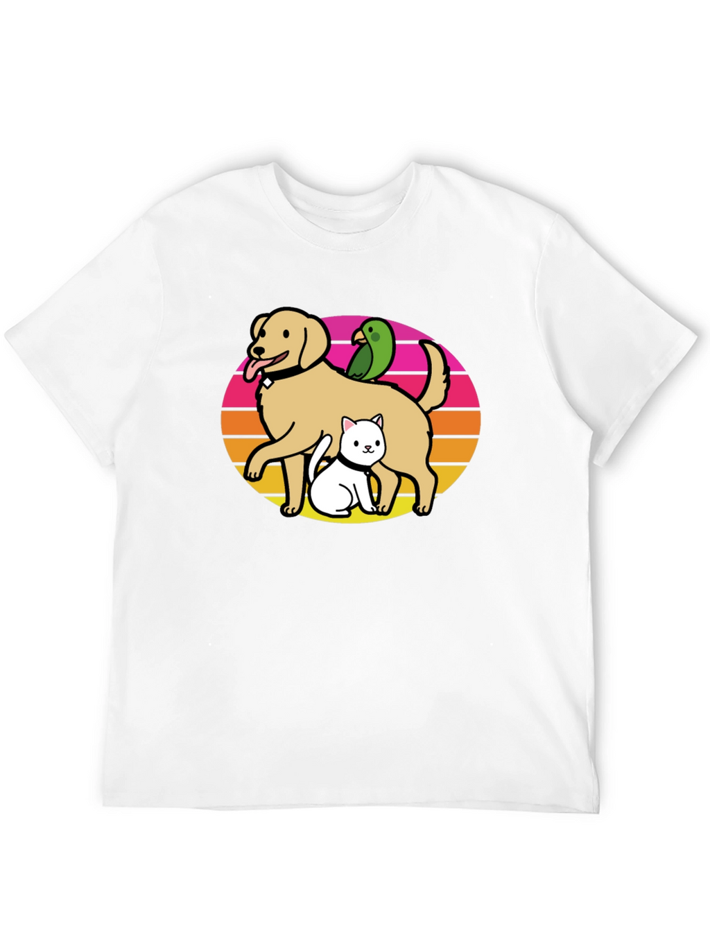 Dog Cat Bird T-Shirt: Retro Pet Lover Tee