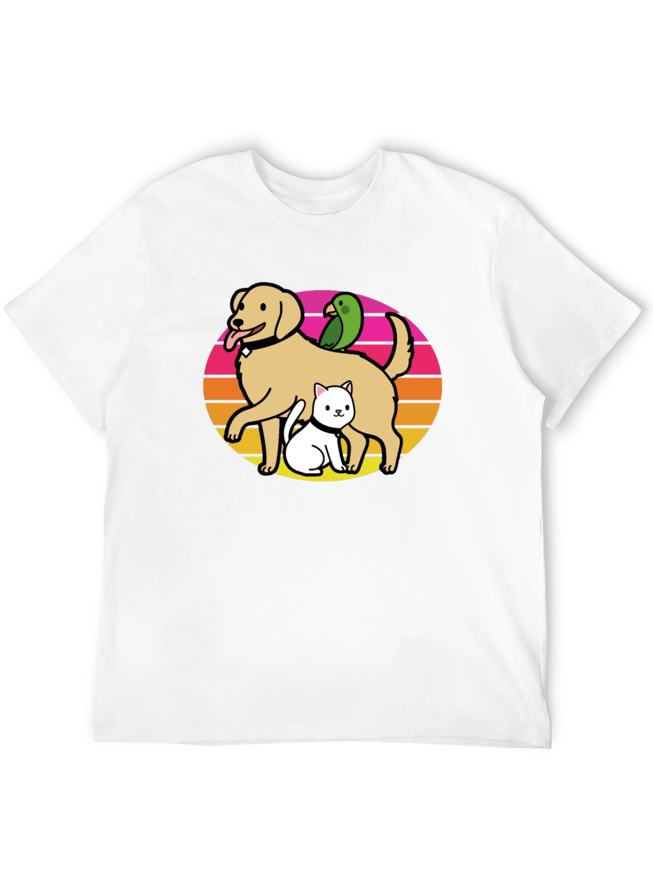 Dog Cat Bird T-Shirt: Retro Pet Lover Tee