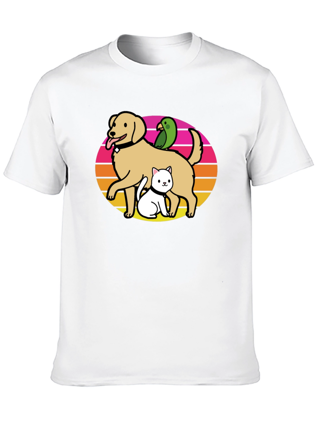 Dog Cat Bird T-Shirt: Retro Pet Lover Tee