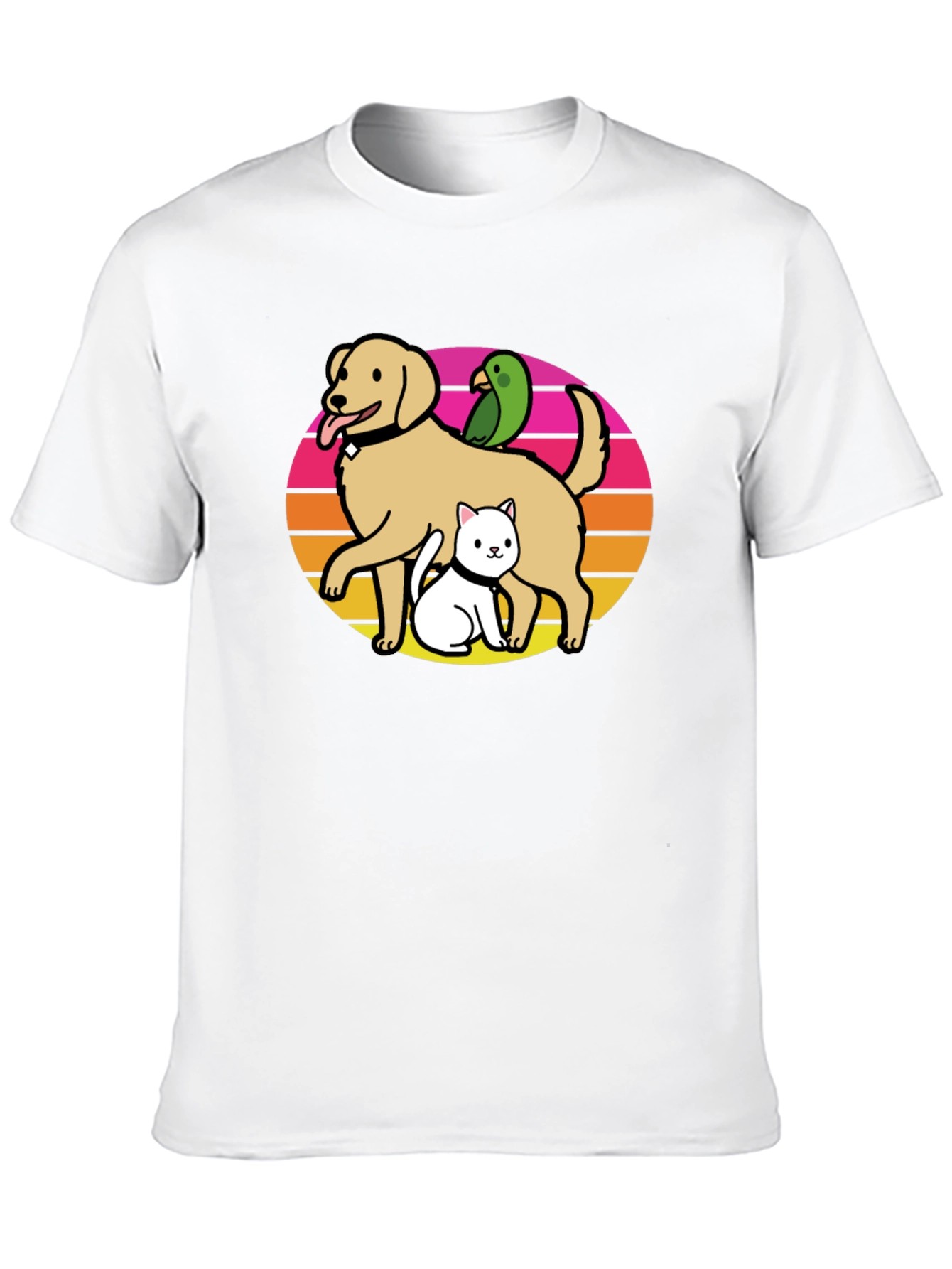 Dog Cat Bird T-Shirt: Retro Pet Lover Tee