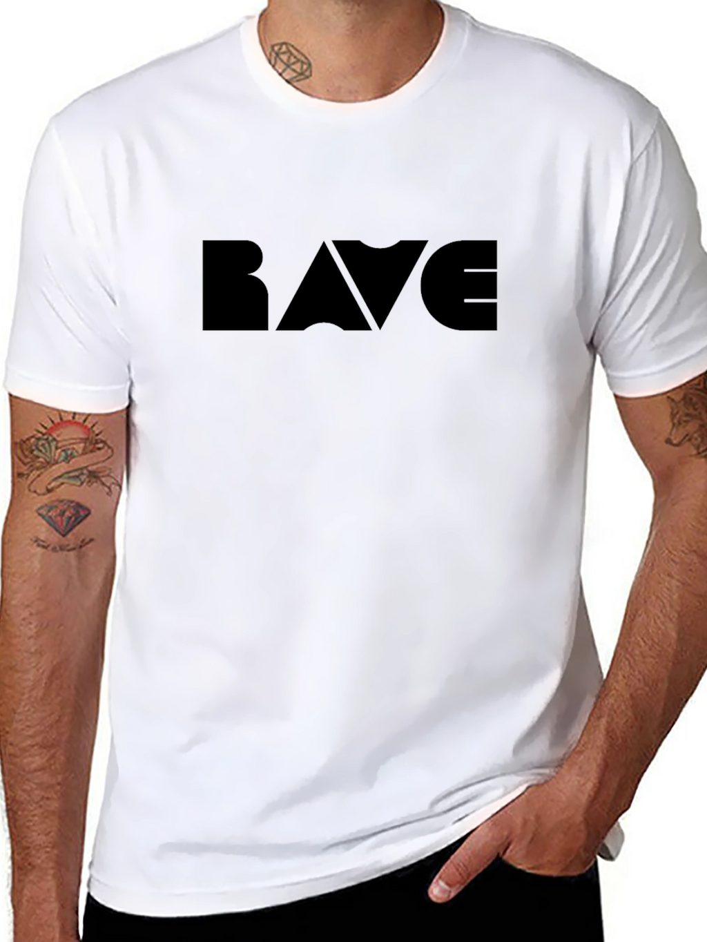 RAVE Graphic Tee - Bold Black Statement Shirt