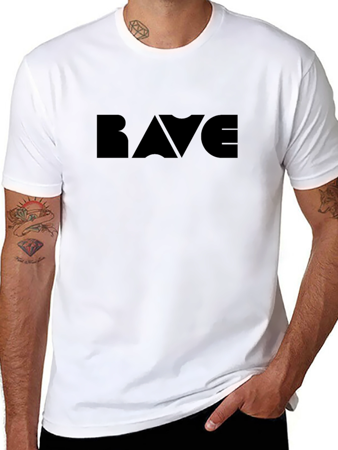 RAVE Graphic Tee - Bold Black Statement Shirt