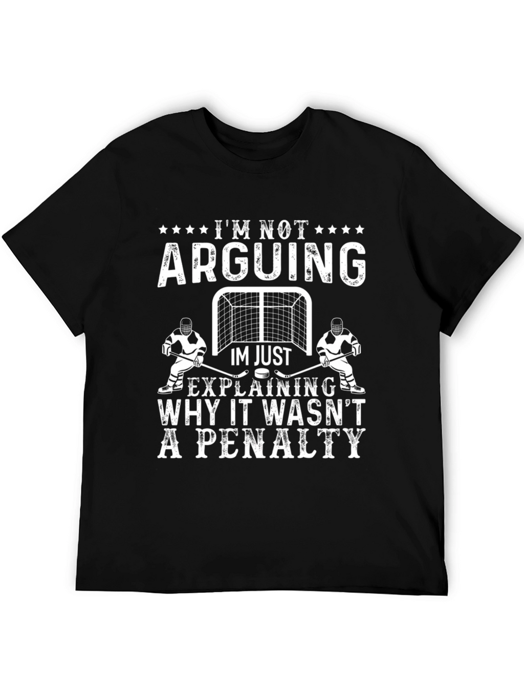Funny Hockey T-Shirt - Arguing vs Explaining Penalty