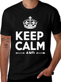 Keep Calm Black T-Shirt Novelty Graphic Tee