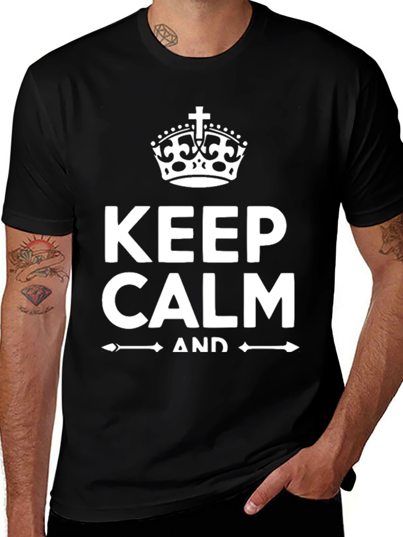 Keep Calm Black T-Shirt Novelty Graphic Tee