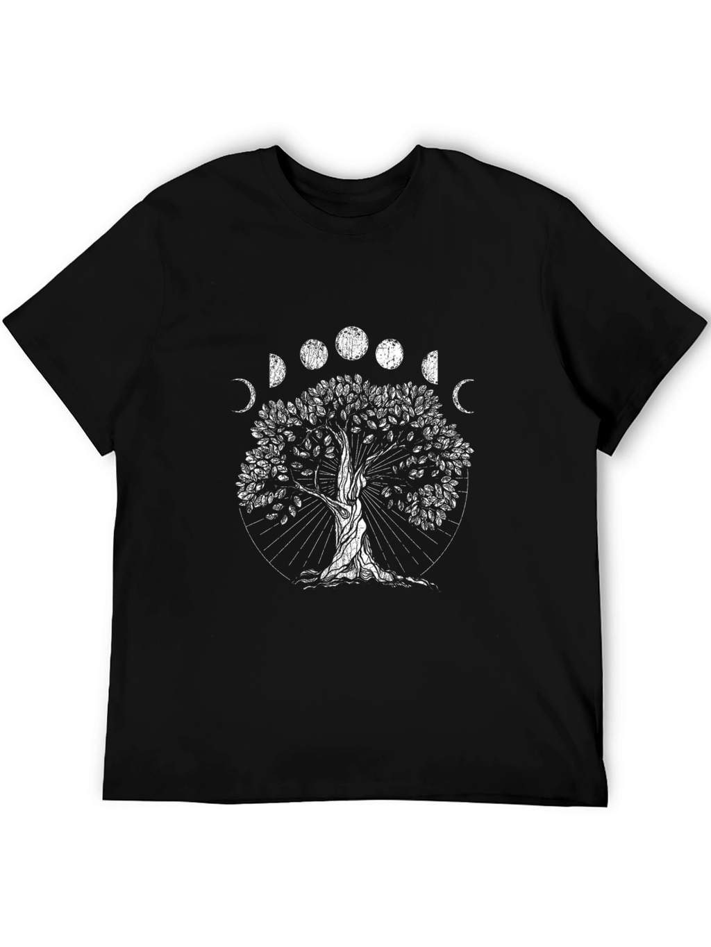 Tree of Life Moon Phases Black T-Shirt