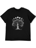 Tree of Life Moon Phases Black T-Shirt