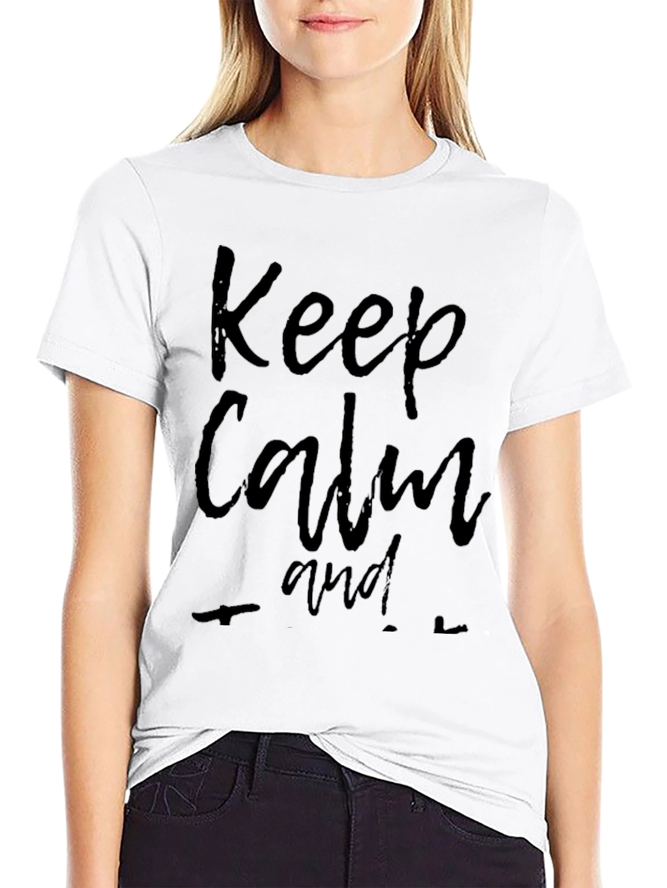 Keep Calm Black Graphic T-Shirt