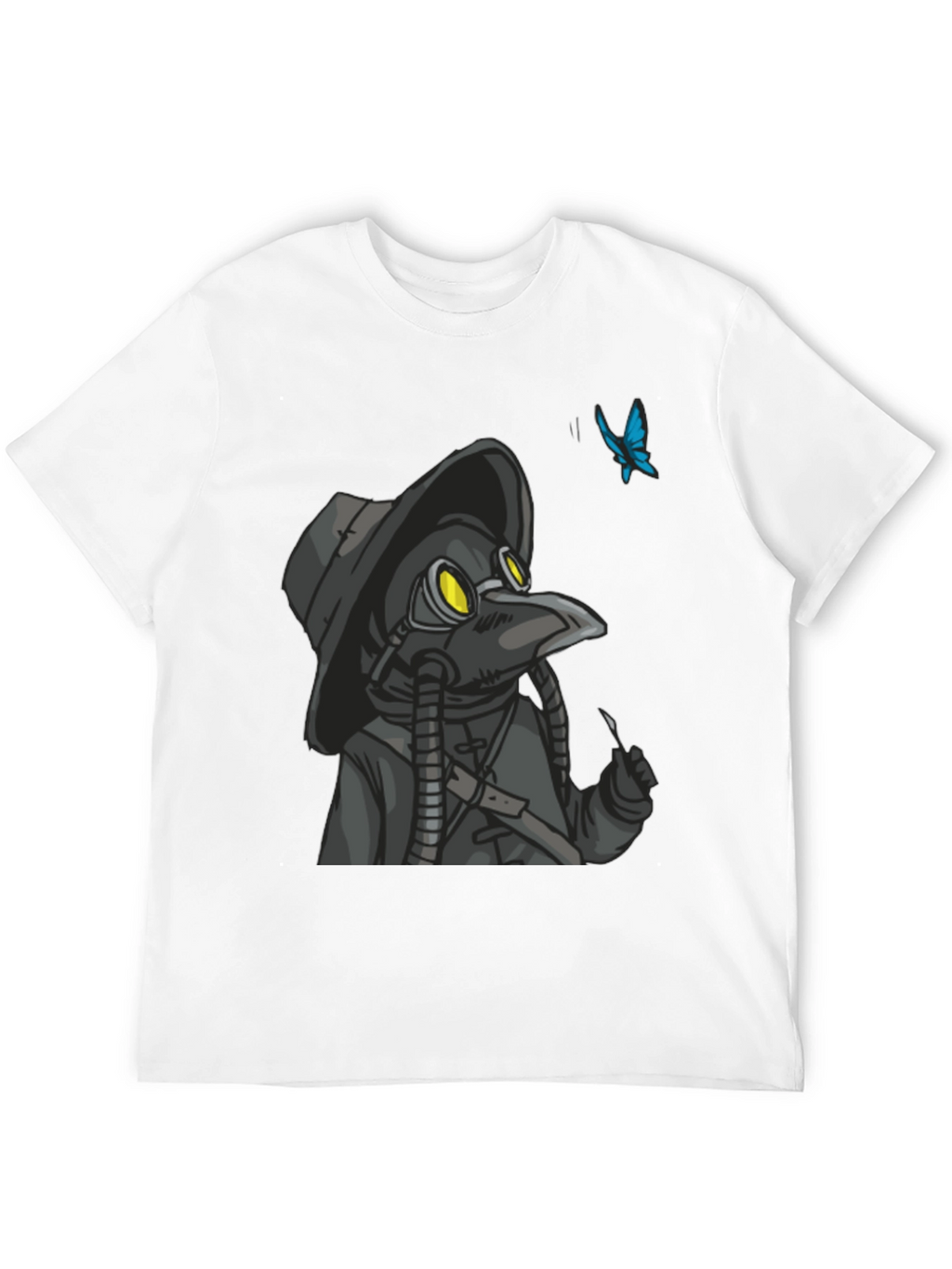 Plague Doctor Butterfly Graphic T-Shirt - Black