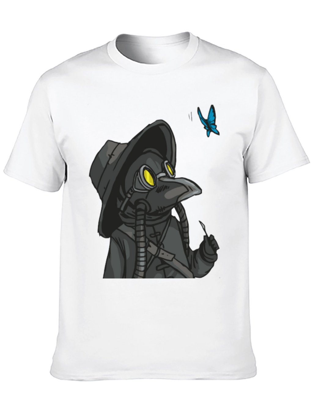 Plague Doctor Butterfly Graphic T-Shirt - Black