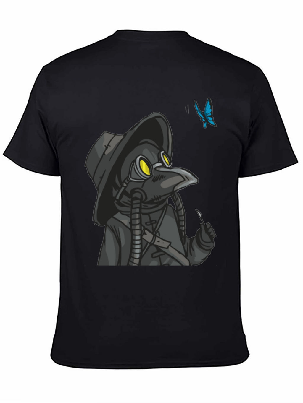 Plague Doctor Butterfly Graphic T-Shirt - Black